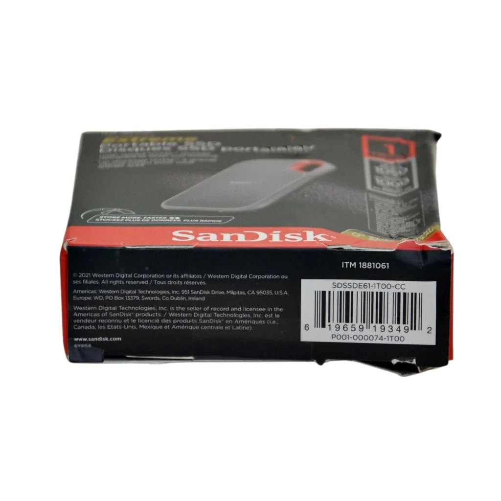 SanDisk Extreme 1TB Portable SSD - Up to 1050MB/s