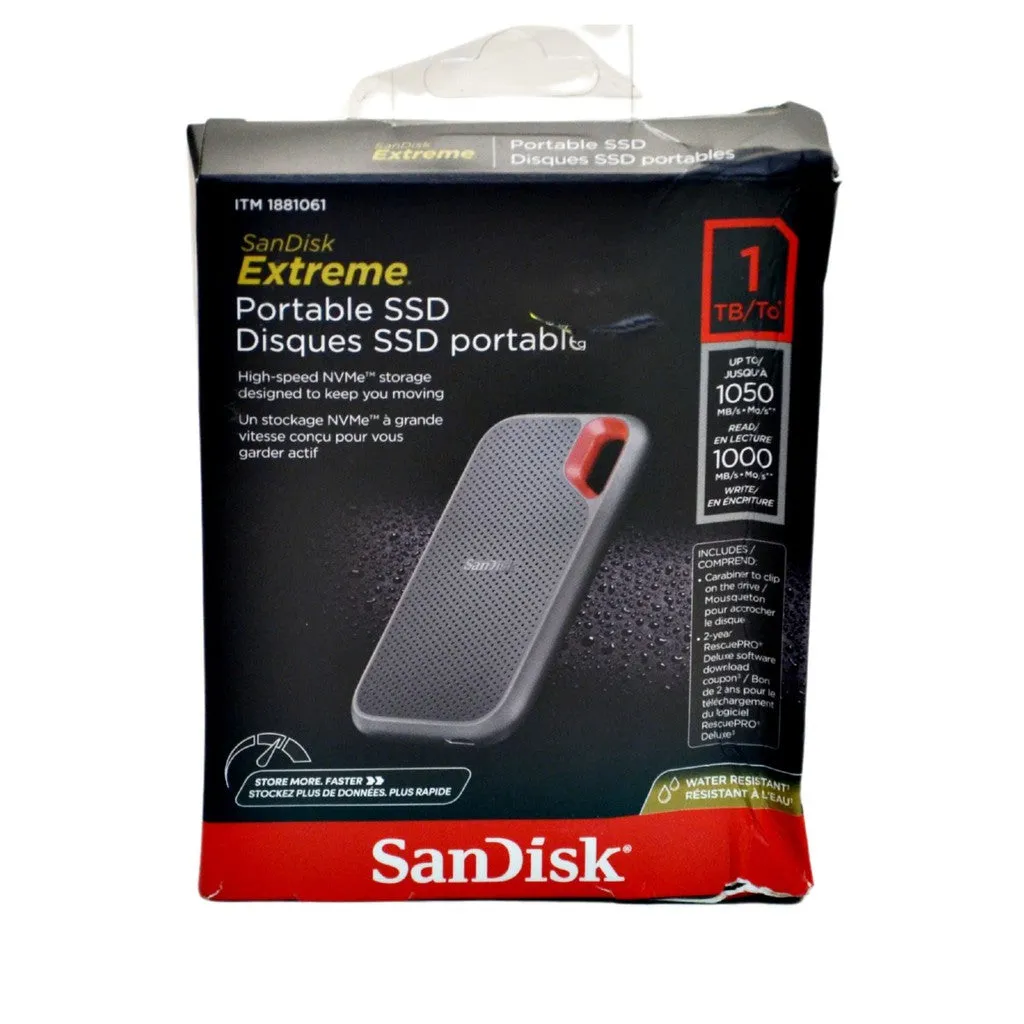 SanDisk Extreme 1TB Portable SSD - Up to 1050MB/s