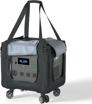 Santiano Power Station Bag,Easy to Carry,360° Removeable Wheels,Sailing Class -900D Waterproof Oxford Cloth,15*12*13in,Protect to 1200w-1800w Power Station,Outdoor Work, Travel, Fishing, RV, Camping