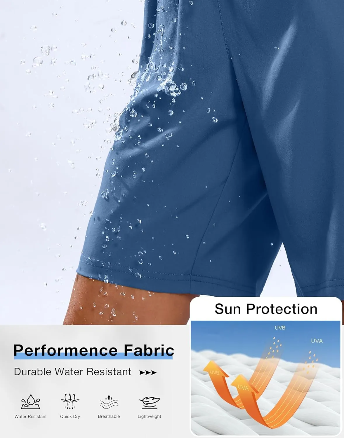 SANTINY Women's 7''/ 9'' Hiking Shorts with 3 Zipper Pockets Lightweight Quick Dry Long Athletic Golf Shorts for Women Casual