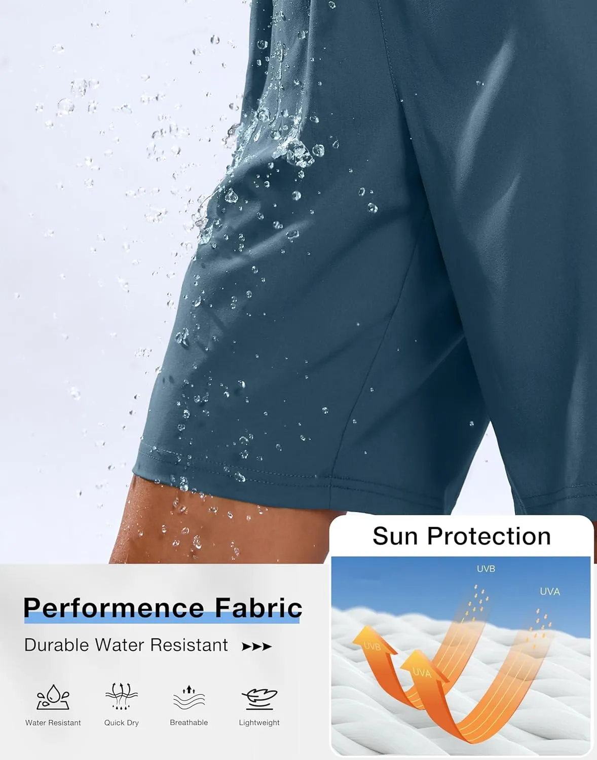 SANTINY Women's 7''/ 9'' Hiking Shorts with 3 Zipper Pockets Lightweight Quick Dry Long Athletic Golf Shorts for Women Casual