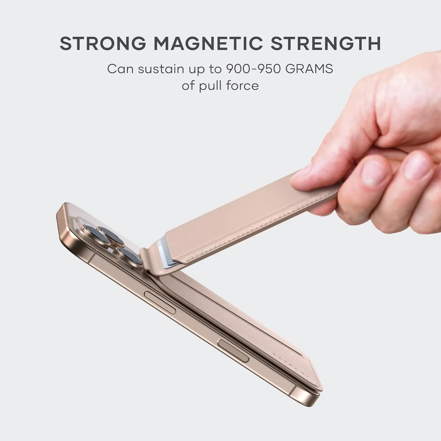 Satechi Magnetic Magsafe Wallet, Vegan-Leather Double Flap Stand Card Holder, 4 Slots with Front NFC Pass-Through, Adjustable Phone Attachment for iPhone 16/15/14/13/12, Travel Accessory