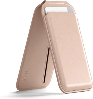 Satechi Magnetic Magsafe Wallet, Vegan-Leather Double Flap Stand Card Holder, 4 Slots with Front NFC Pass-Through, Adjustable Phone Attachment for iPhone 16/15/14/13/12, Travel Accessory