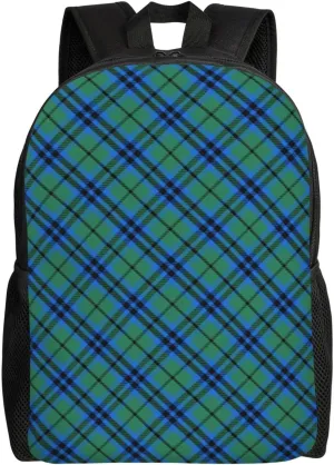 Scottish Clan Keith Tartan Plaid Minimalist Laptop Backpack – Waterproof Business Travel Bag, Breathable Design, Modern Work & Leisure