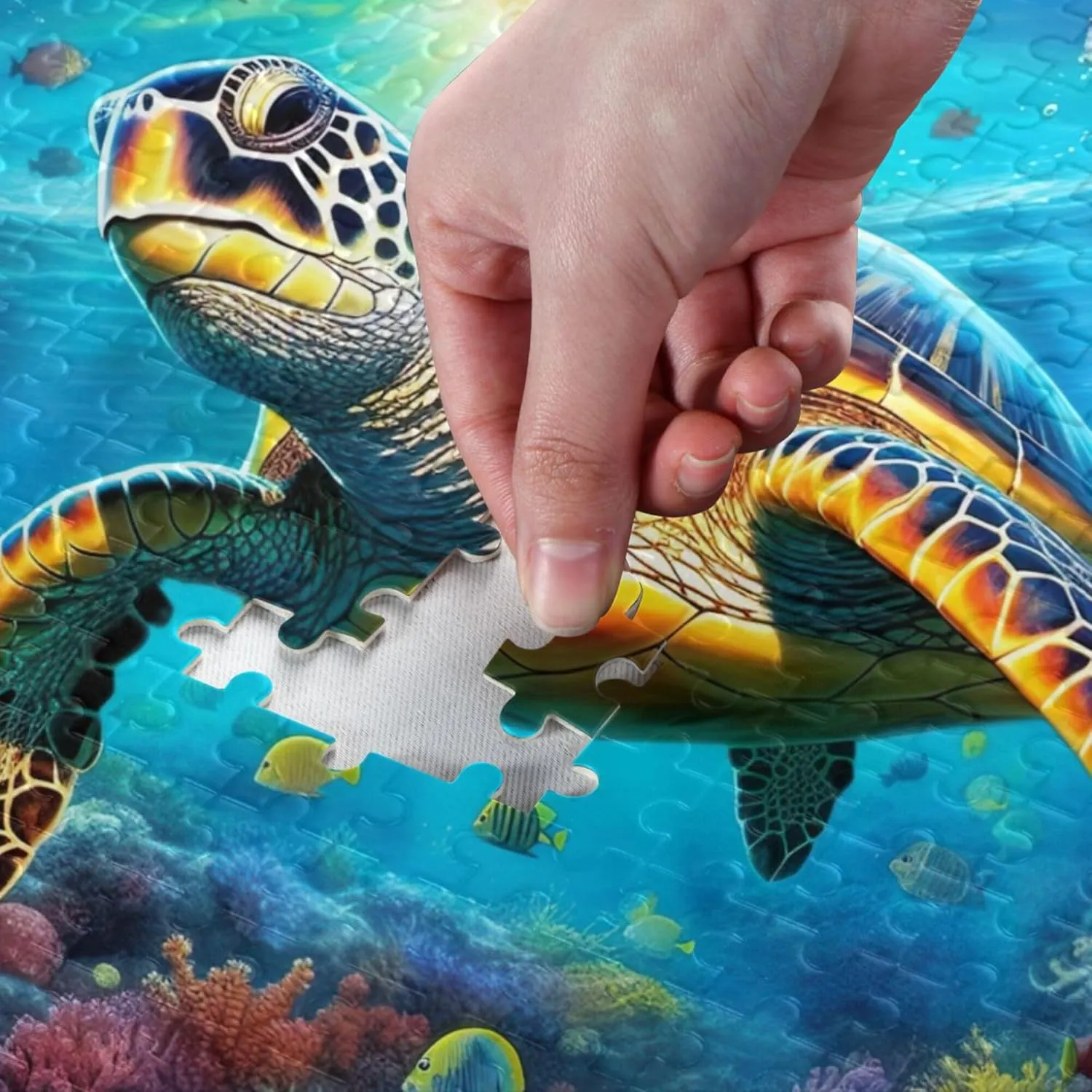 Sea Turtle Tropical Fish Jigsaw Puzzles 1000 Pieces Toy Games Educational Gift Home Decor for Adults Kids A110089