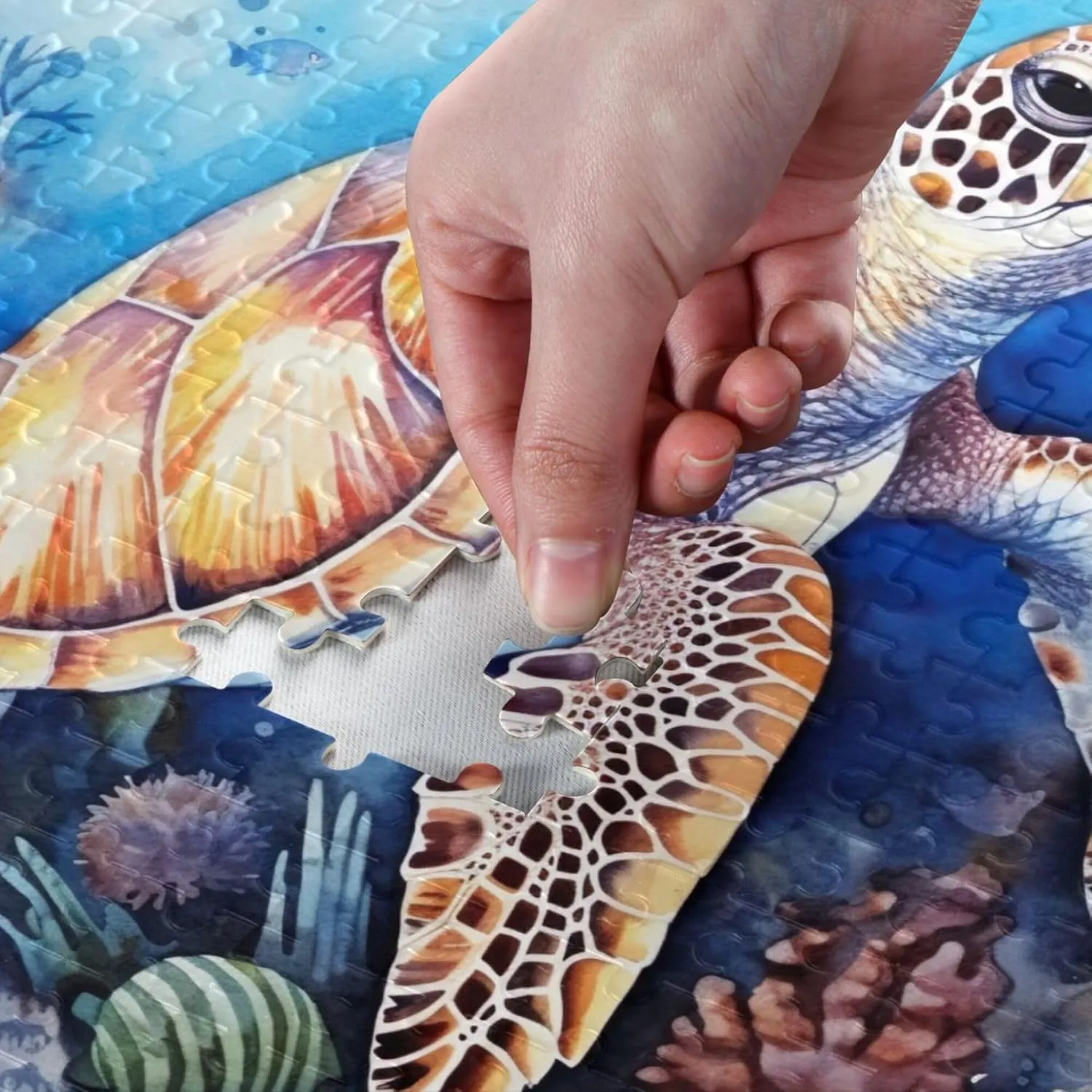 Sea Turtle Tropical Fish Jigsaw Puzzles 1000 Pieces Toy Games Educational Gift Home Decor for Adults Kids A111443