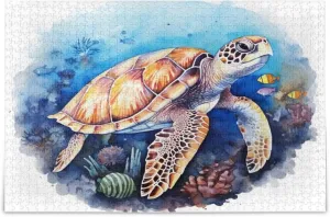 Sea Turtle Tropical Fish Jigsaw Puzzles 1000 Pieces Toy Games Educational Gift Home Decor for Adults Kids A111443