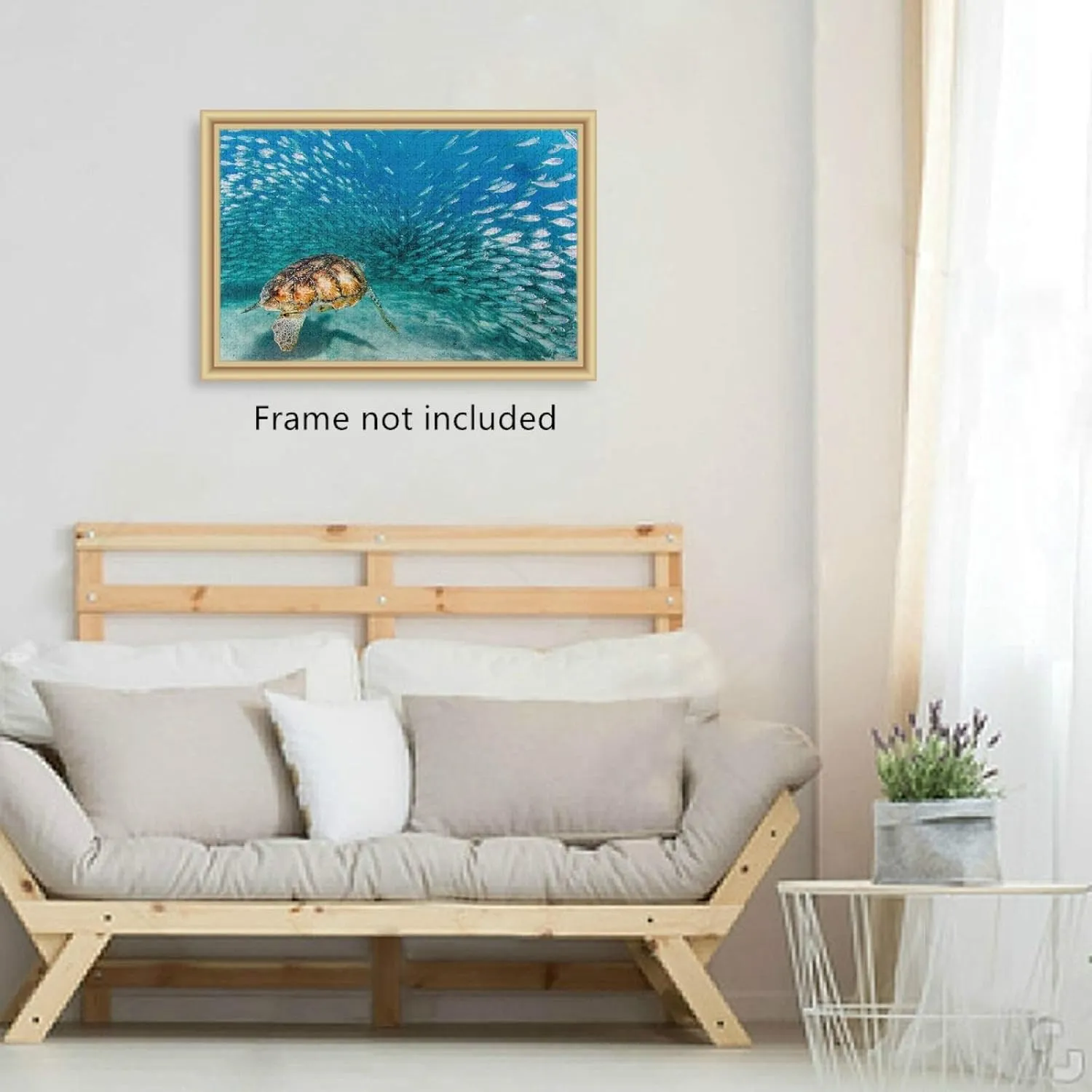 Sea Turtle Underwater Jigsaw Puzzle 1000 Pieces Ocean Fish Shoal DIY Wall Art Intellectual Decompressing Fun Game for Adults Teens