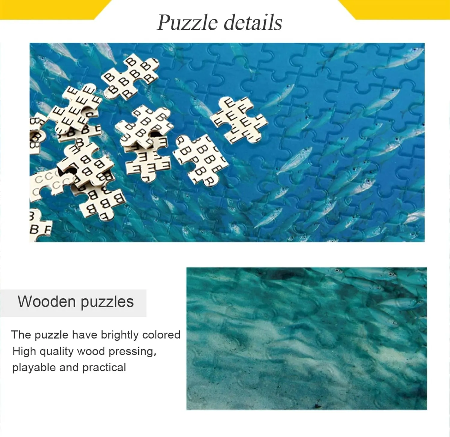 Sea Turtle Underwater Jigsaw Puzzle 1000 Pieces Ocean Fish Shoal DIY Wall Art Intellectual Decompressing Fun Game for Adults Teens