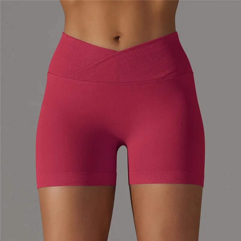 Seamless Breathable Solid Color Athletic Shorts