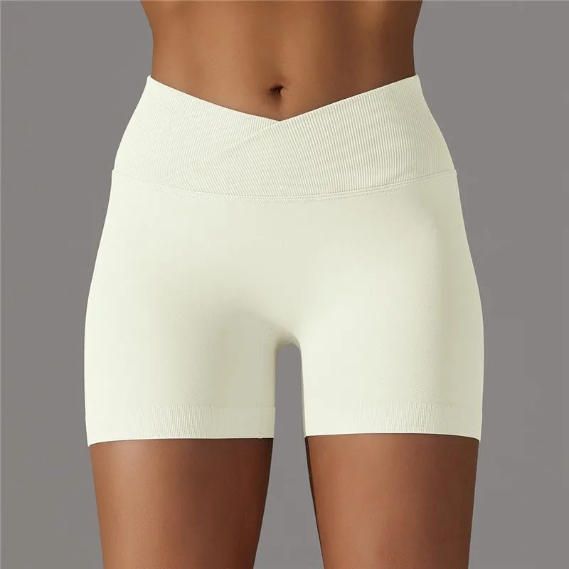 Seamless Breathable Solid Color Athletic Shorts