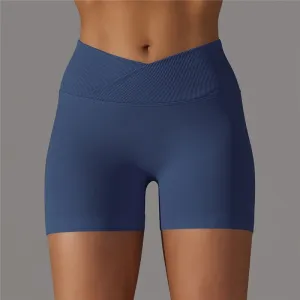 Seamless Breathable Solid Color Athletic Shorts