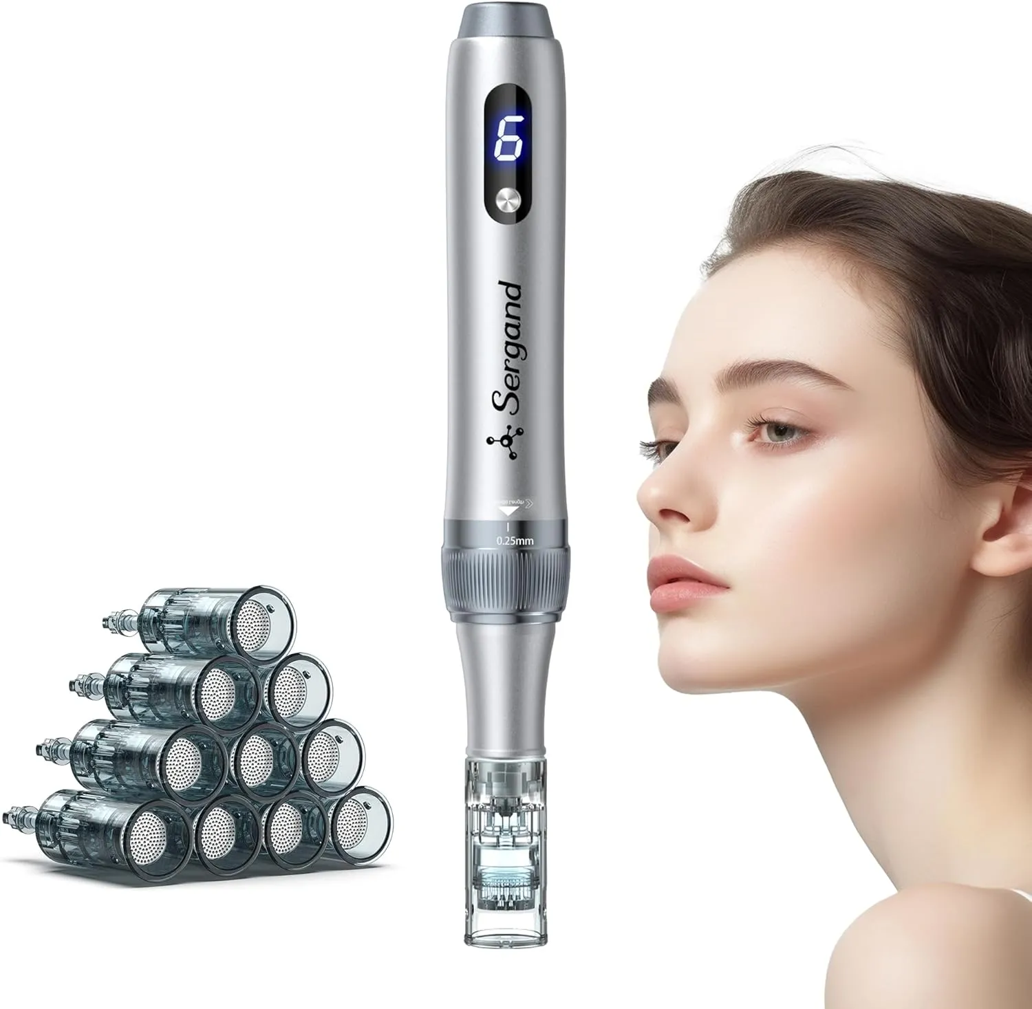Sergand 0.25mm Derma roller pen，The needle length is 0.25mm