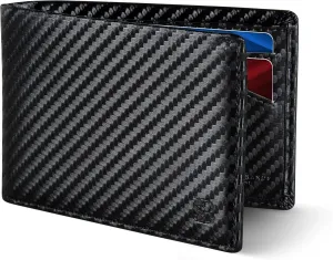 SERMAN BRANDS Mens Slim Bifold Wallet RFID Blocking Minimalist Front Pocket Wallets for Men - Thin & Stylish