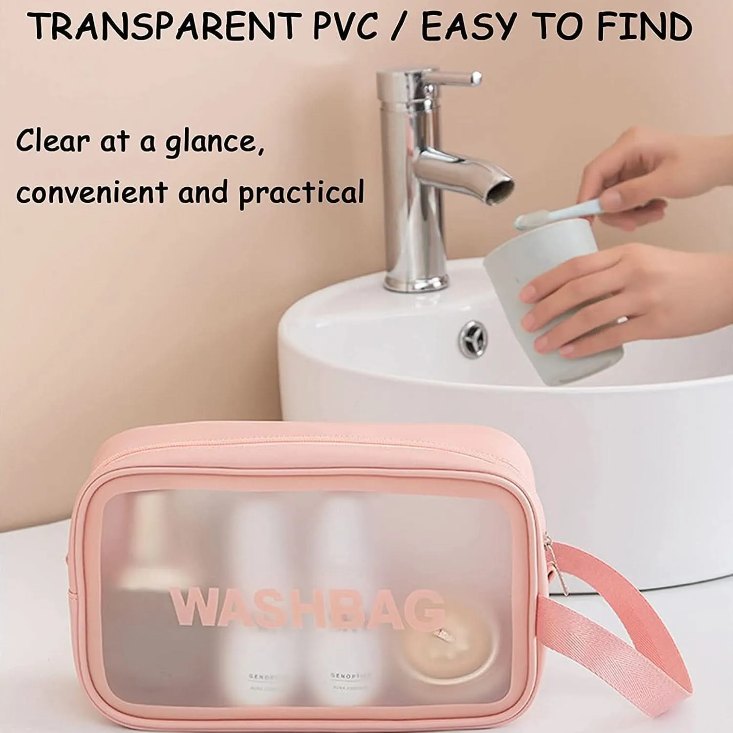 Set of 3 Cosmetic Pouches – Travel Makeup & Toiletry Bags