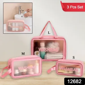Set of 3 Cosmetic Pouches – Travel Makeup & Toiletry Bags