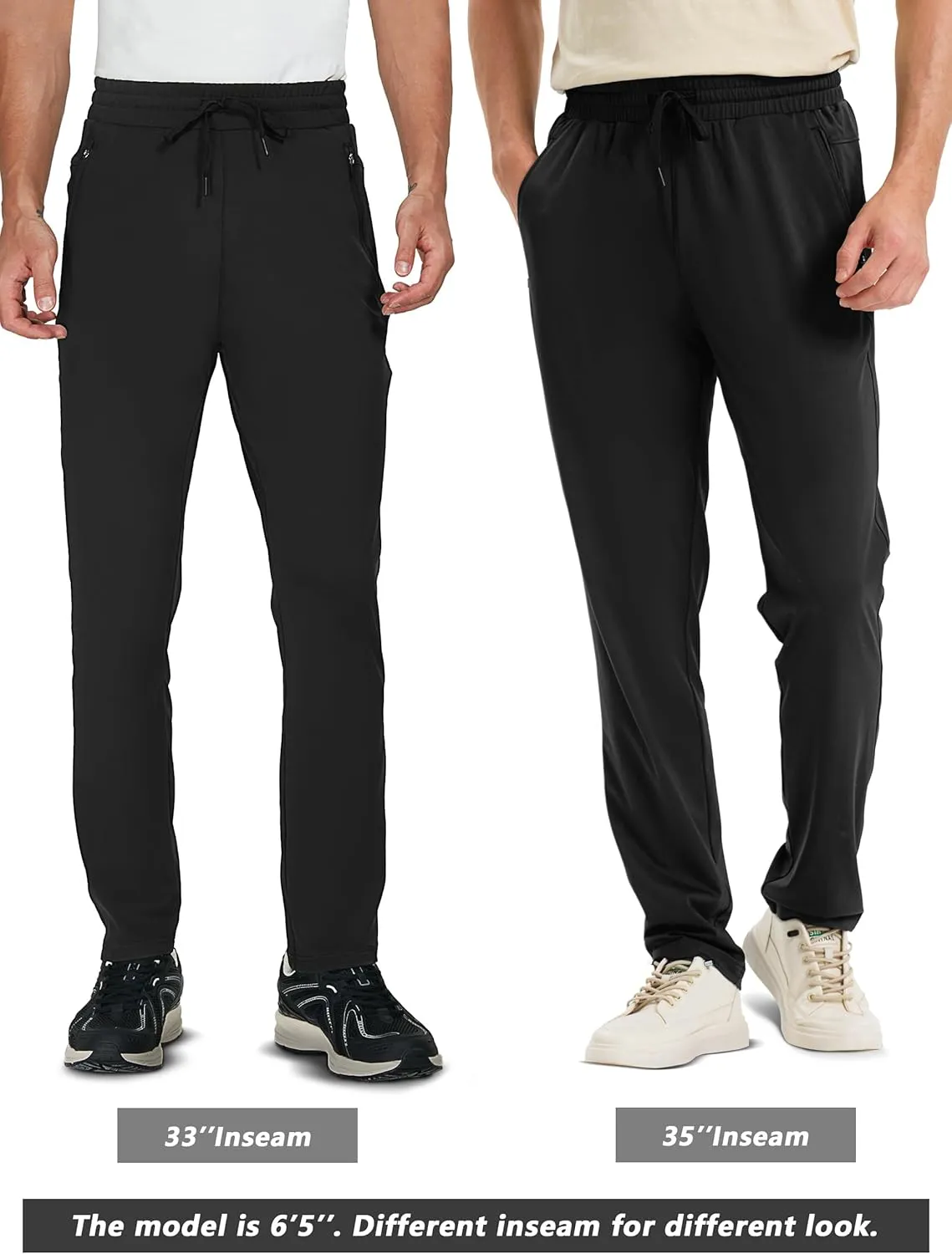 SEVEGO Men's 31"/33"/35"/37" Inseam Tall Sweatpants Zipper Pockets Joggers Athletic Workout Pants