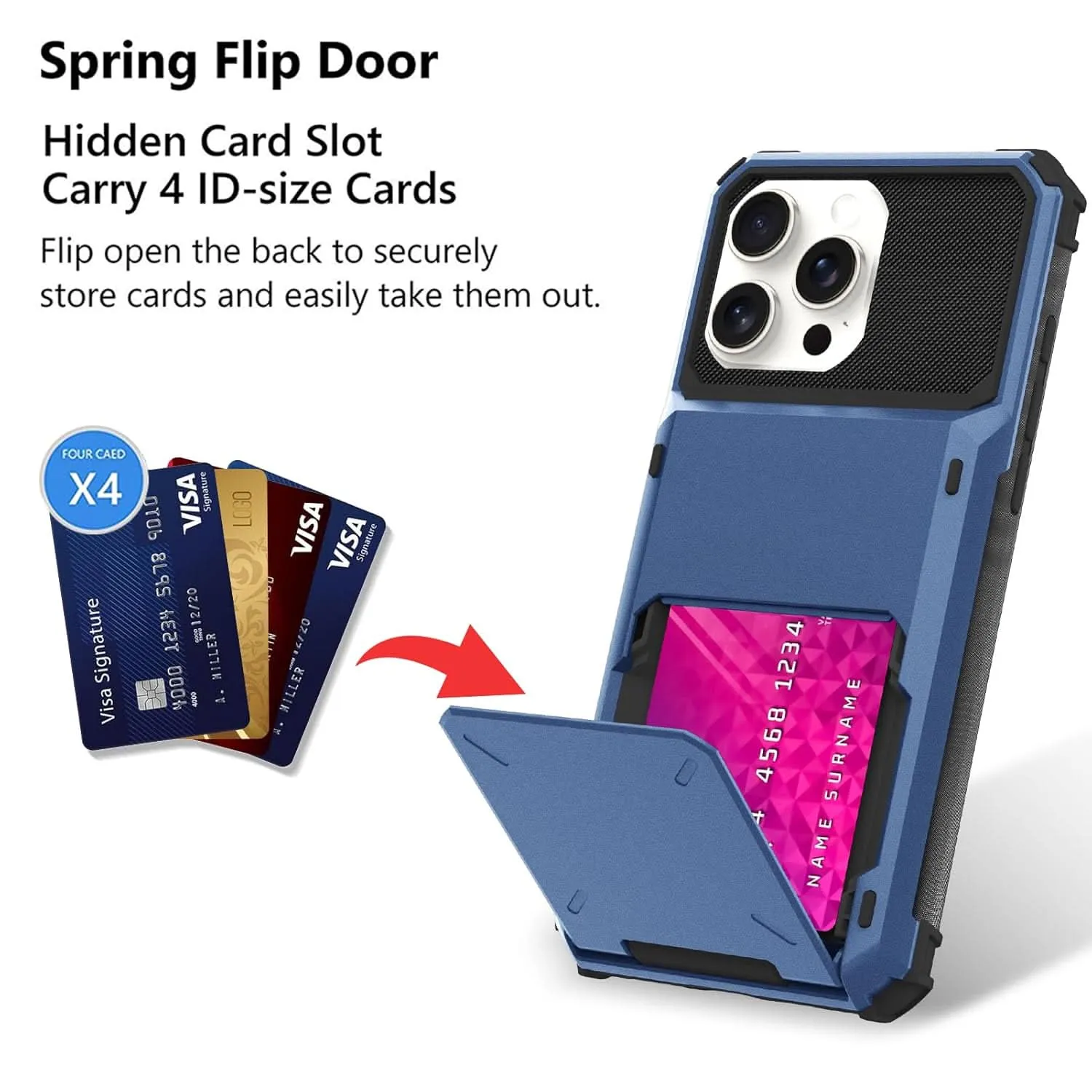 Shockproof iPhone Case With 4 Card Holder Slot