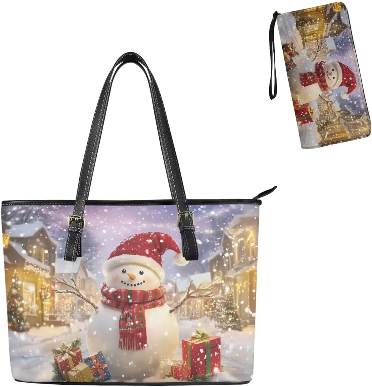 Shoulder Bag Set of 2 Christmas Purse for Women Small Wrist Strap Wallet