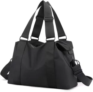 Shoulder Bag Women’s Lightweight Waterproof Nylon Travel Handbag - Large Casual Shoulder Bag(Black)
