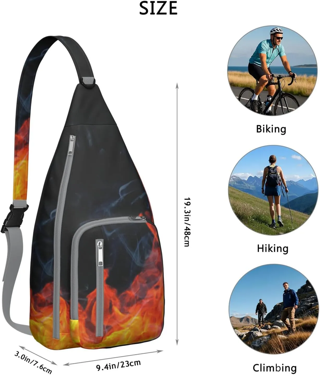 Shoulder Sling Crossbody Casual Chest Bag For Travel Sports Running,Backpack for Men & Women Lightweight Sports BagCrossbody Concealed Carry,Abstract Shoulder Bag Waterproof Chest Bag