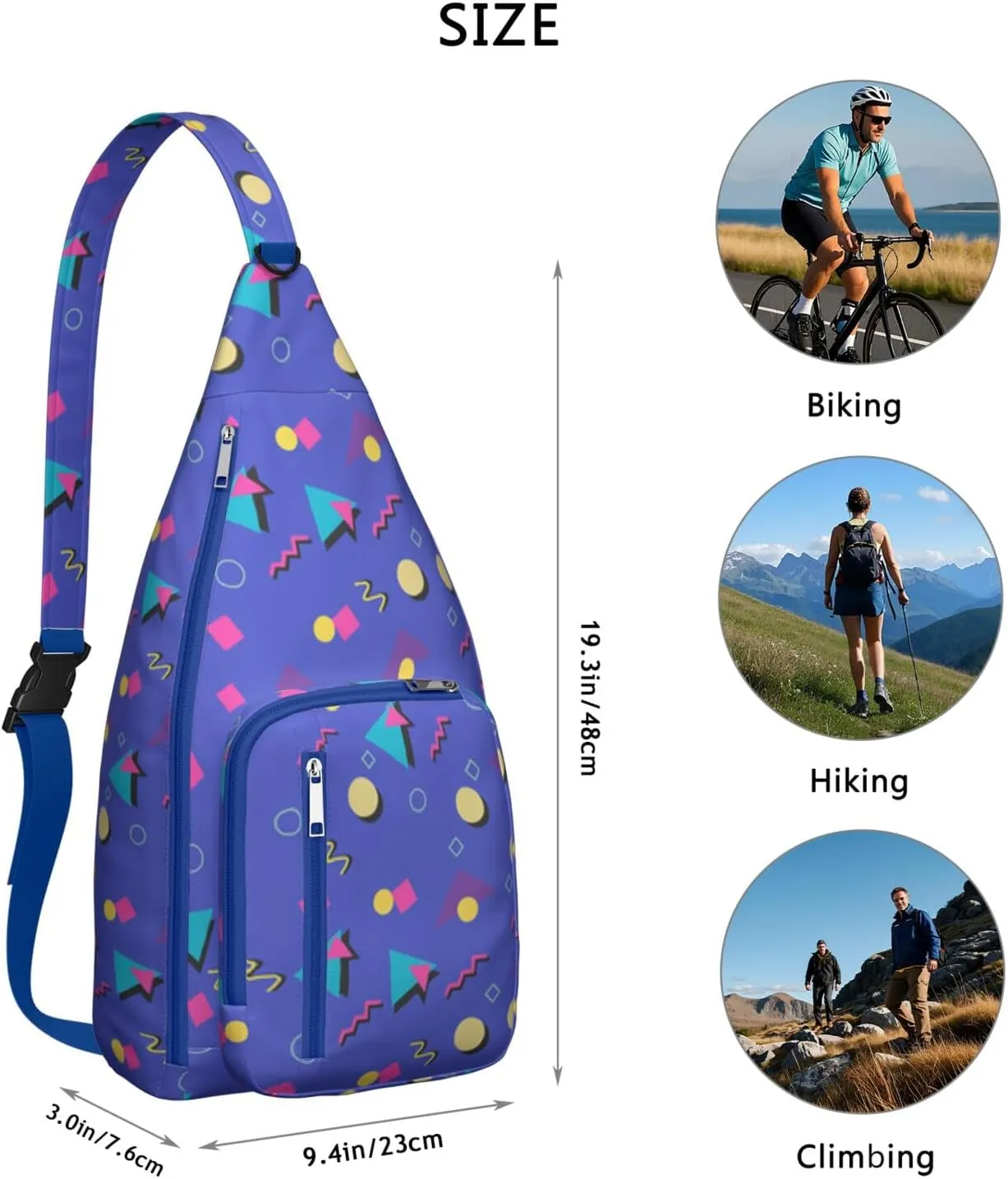 Shoulder Sling Crossbody Casual Chest Bag For Travel Sports Running,Backpack for Men & Women Lightweight Sports BagCrossbody Concealed Carry,Abstract Shoulder Bag Waterproof Chest Bag