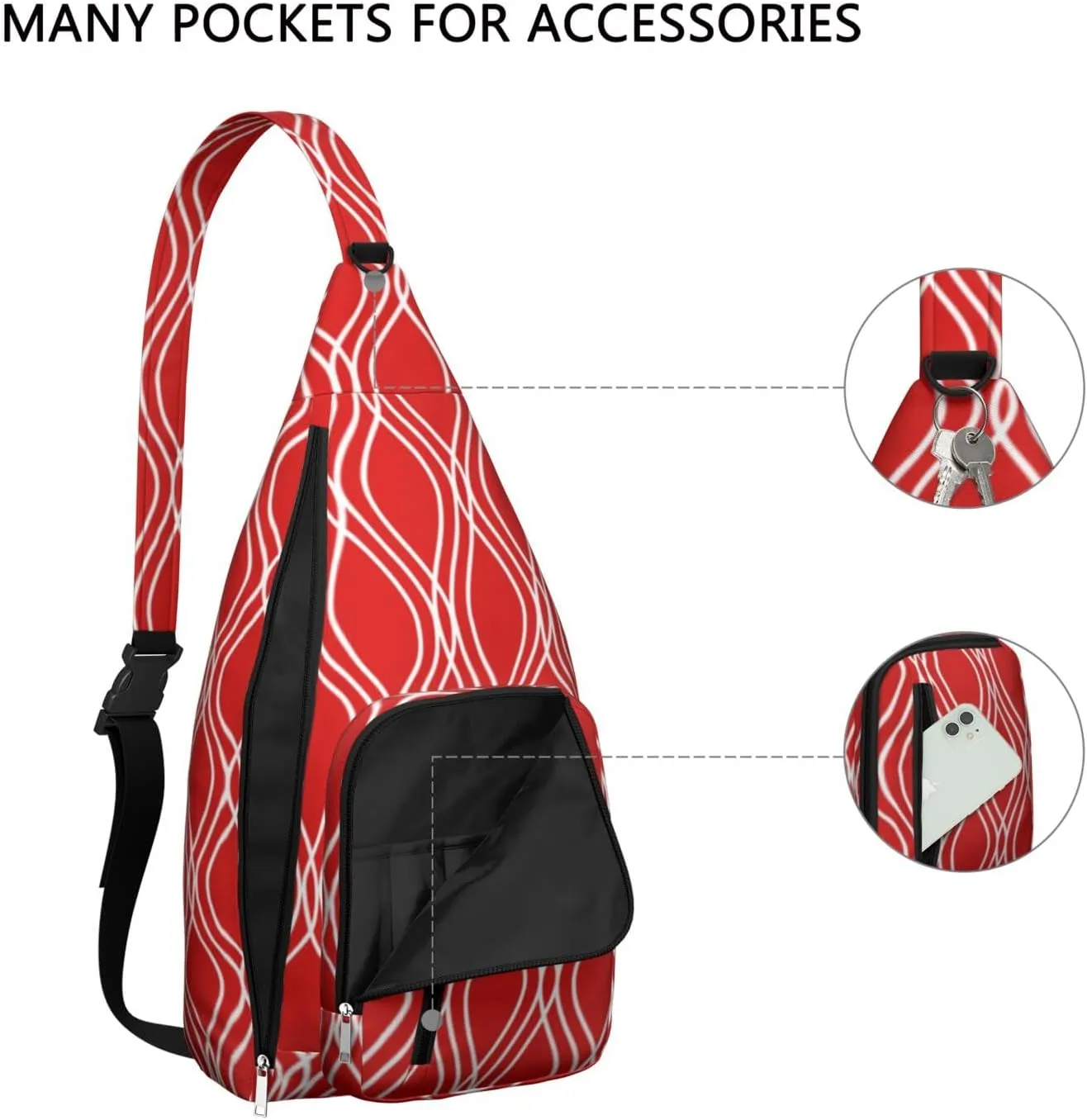 Shoulder Sling Crossbody Casual Chest Bag For Travel Sports Running,Backpack for Men & Women Lightweight Sports BagCrossbody Concealed Carry,Abstract Shoulder Bag Waterproof Chest Bag