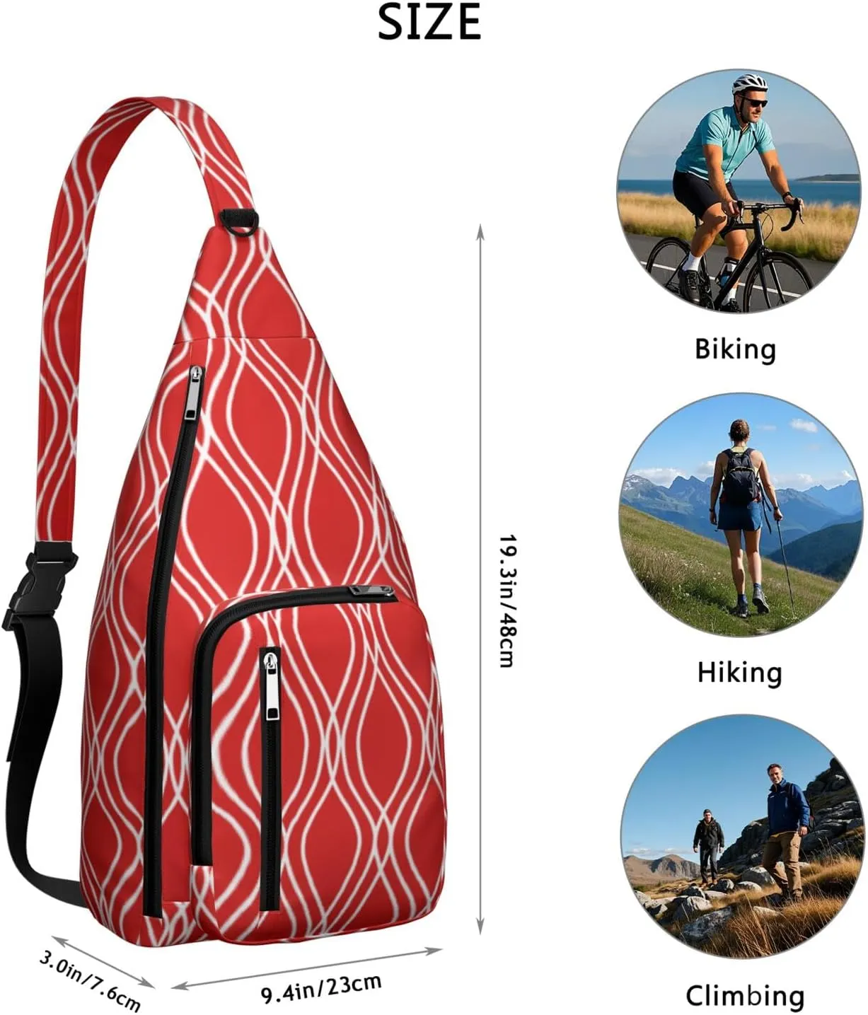 Shoulder Sling Crossbody Casual Chest Bag For Travel Sports Running,Backpack for Men & Women Lightweight Sports BagCrossbody Concealed Carry,Abstract Shoulder Bag Waterproof Chest Bag