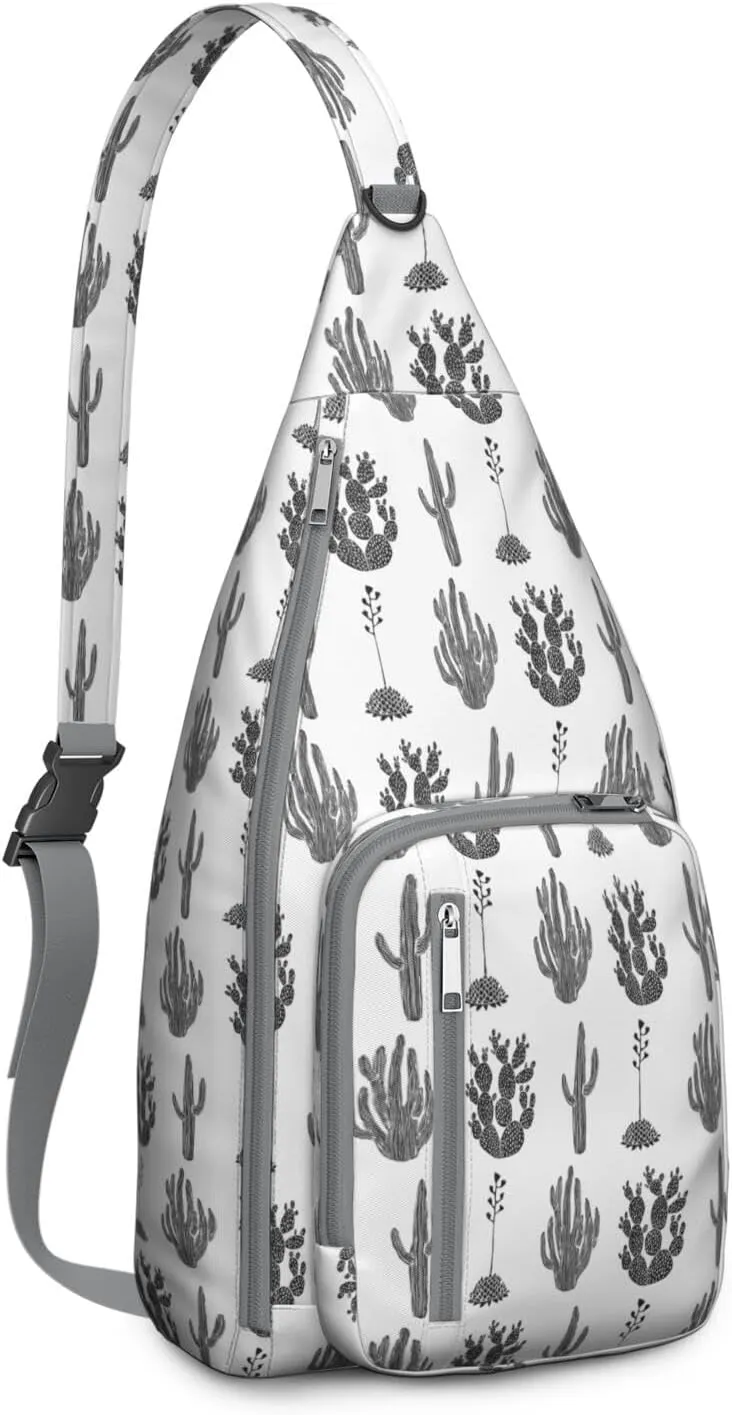 Shoulder Sling Crossbody Casual Chest Bag For Travel Sports Running,Backpack for Men & Women Lightweight Sports BagCrossbody Concealed Carry,Cactus Shoulder Bag Waterproof Chest Bag