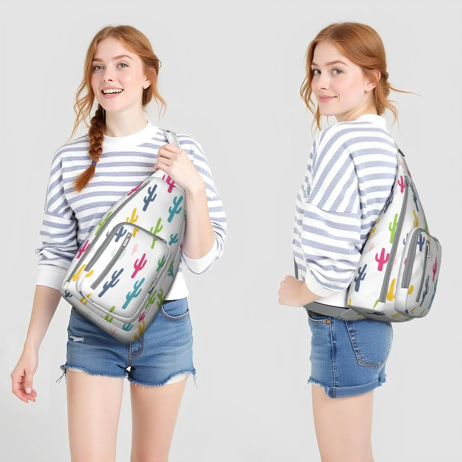 Shoulder Sling Crossbody Casual Chest Bag For Travel Sports Running,Backpack for Men & Women Lightweight Sports BagCrossbody Concealed Carry,Cactus Shoulder Bag Waterproof Chest Bag
