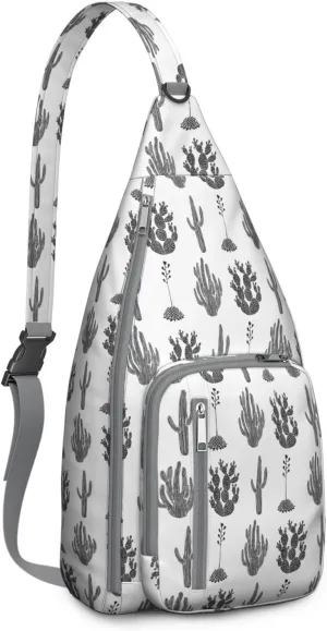 Shoulder Sling Crossbody Casual Chest Bag For Travel Sports Running,Backpack for Men & Women Lightweight Sports BagCrossbody Concealed Carry,Cactus Shoulder Bag Waterproof Chest Bag