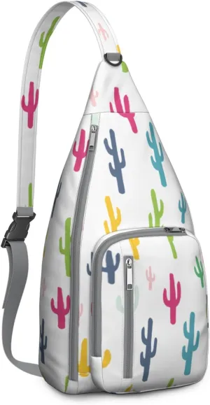 Shoulder Sling Crossbody Casual Chest Bag For Travel Sports Running,Backpack for Men & Women Lightweight Sports BagCrossbody Concealed Carry,Cactus Shoulder Bag Waterproof Chest Bag