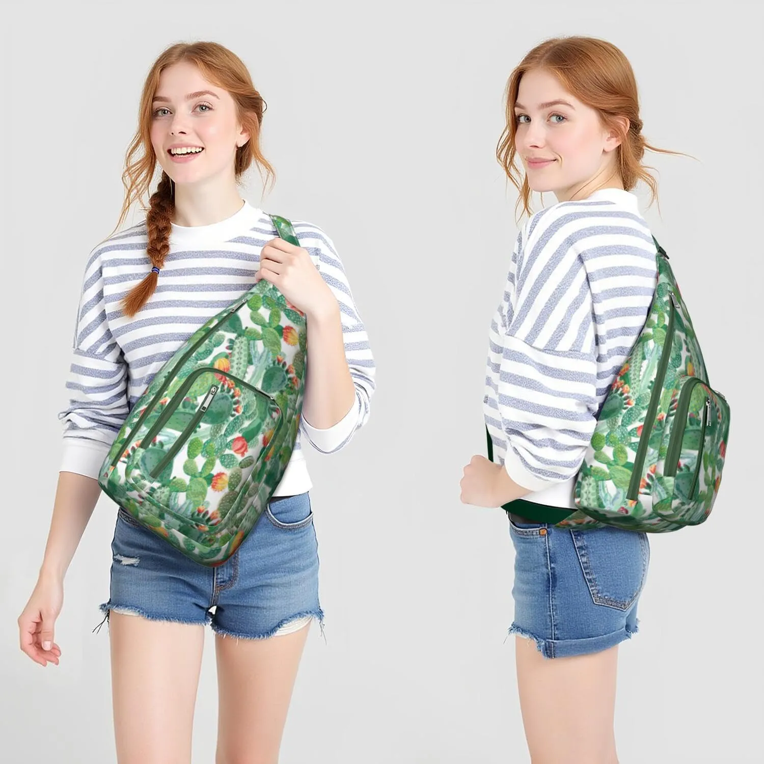 Shoulder Sling Crossbody Casual Chest Bag For Travel Sports Running,Backpack for Men & Women Lightweight Sports BagCrossbody Concealed Carry,Cactus Shoulder Bag Waterproof Chest Bag
