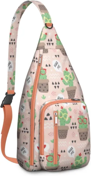 Shoulder Sling Crossbody Casual Chest Bag For Travel Sports Running,Backpack for Men & Women Lightweight Sports BagCrossbody Concealed Carry,Cactus Shoulder Bag Waterproof Chest Bag