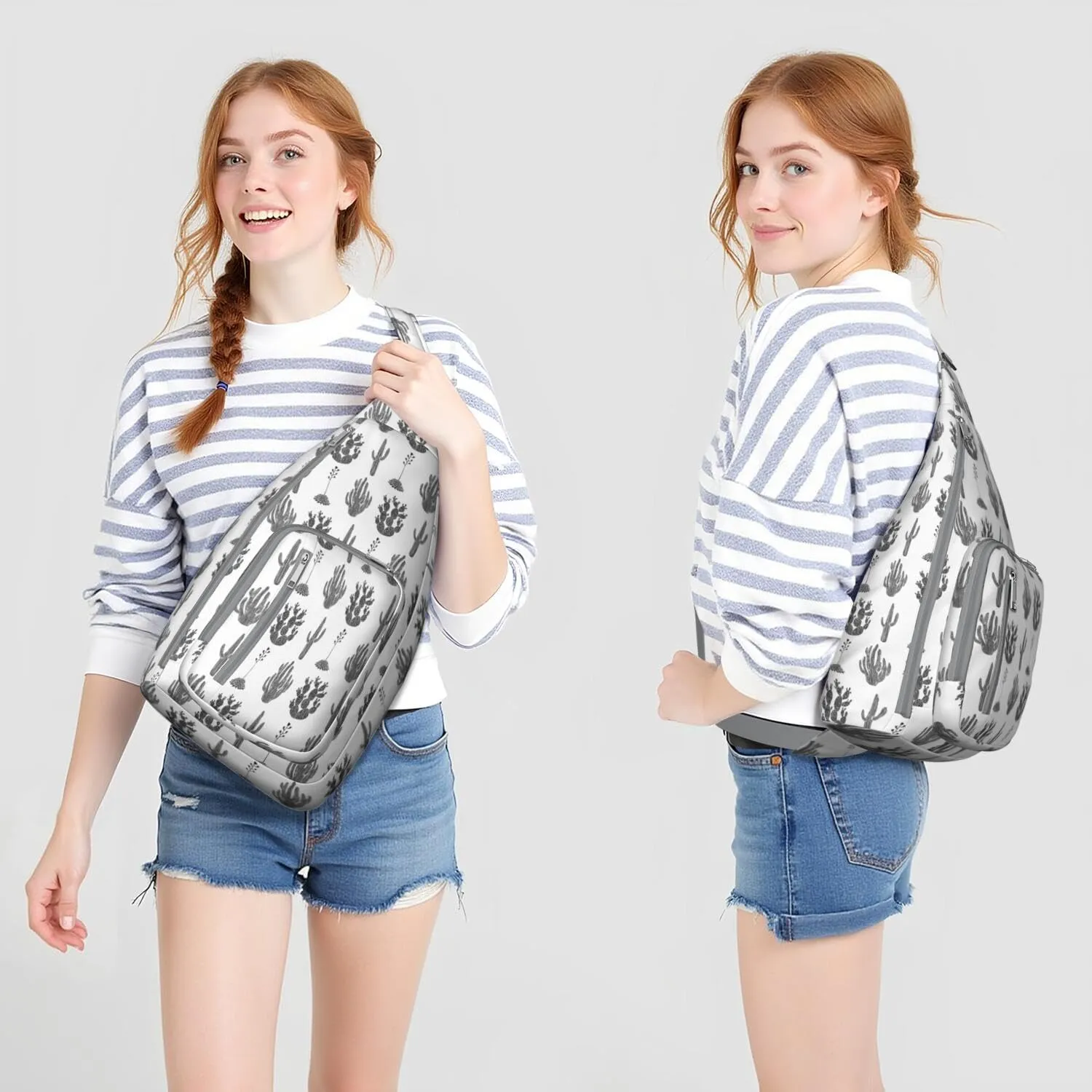 Shoulder Sling Crossbody Casual Chest Bag For Travel Sports Running,Backpack for Men & Women Lightweight Sports BagCrossbody Concealed Carry,Cactus Shoulder Bag Waterproof Chest Bag