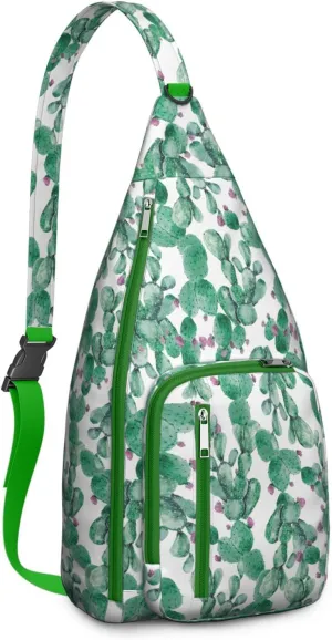 Shoulder Sling Crossbody Casual Chest Bag For Travel Sports Running,Backpack for Men & Women Lightweight Sports BagCrossbody Concealed Carry,Cactus Shoulder Bag Waterproof Chest Bag