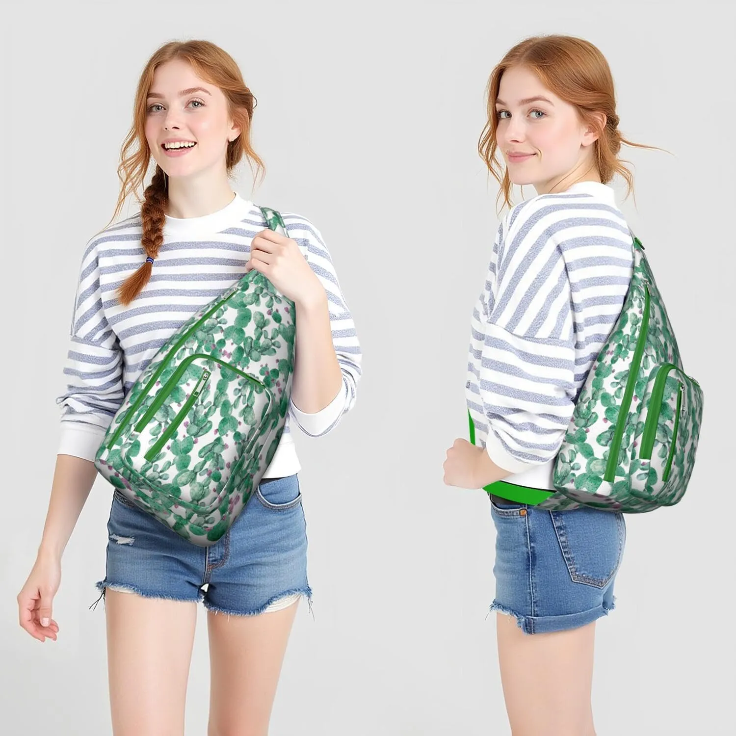 Shoulder Sling Crossbody Casual Chest Bag For Travel Sports Running,Backpack for Men & Women Lightweight Sports BagCrossbody Concealed Carry,Cactus Shoulder Bag Waterproof Chest Bag