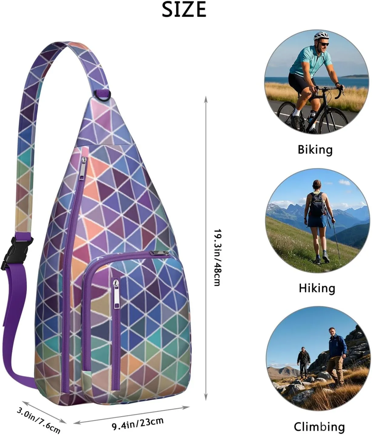 Shoulder Sling Crossbody Casual Chest Bag For Travel Sports Running,Backpack for Men & Women Lightweight Sports BagCrossbody Concealed Carry,Fashion Shoulder Bag Waterproof Chest Bag