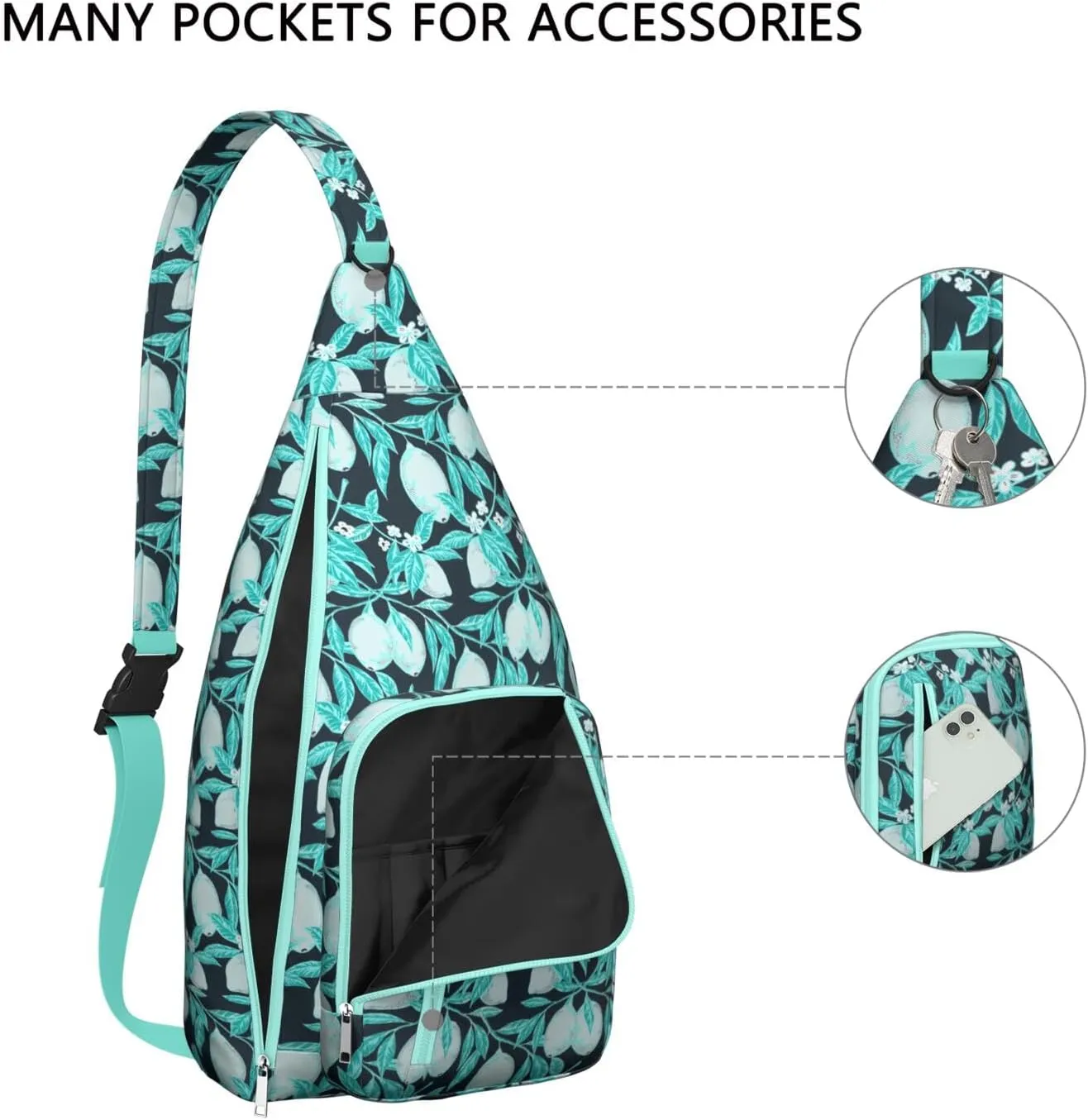 Shoulder Sling Crossbody Casual Chest Bag For Travel Sports Running,Backpack for Men & Women Lightweight Sports BagCrossbody Concealed Carry,Lemon Shoulder Bag Waterproof Chest Bag