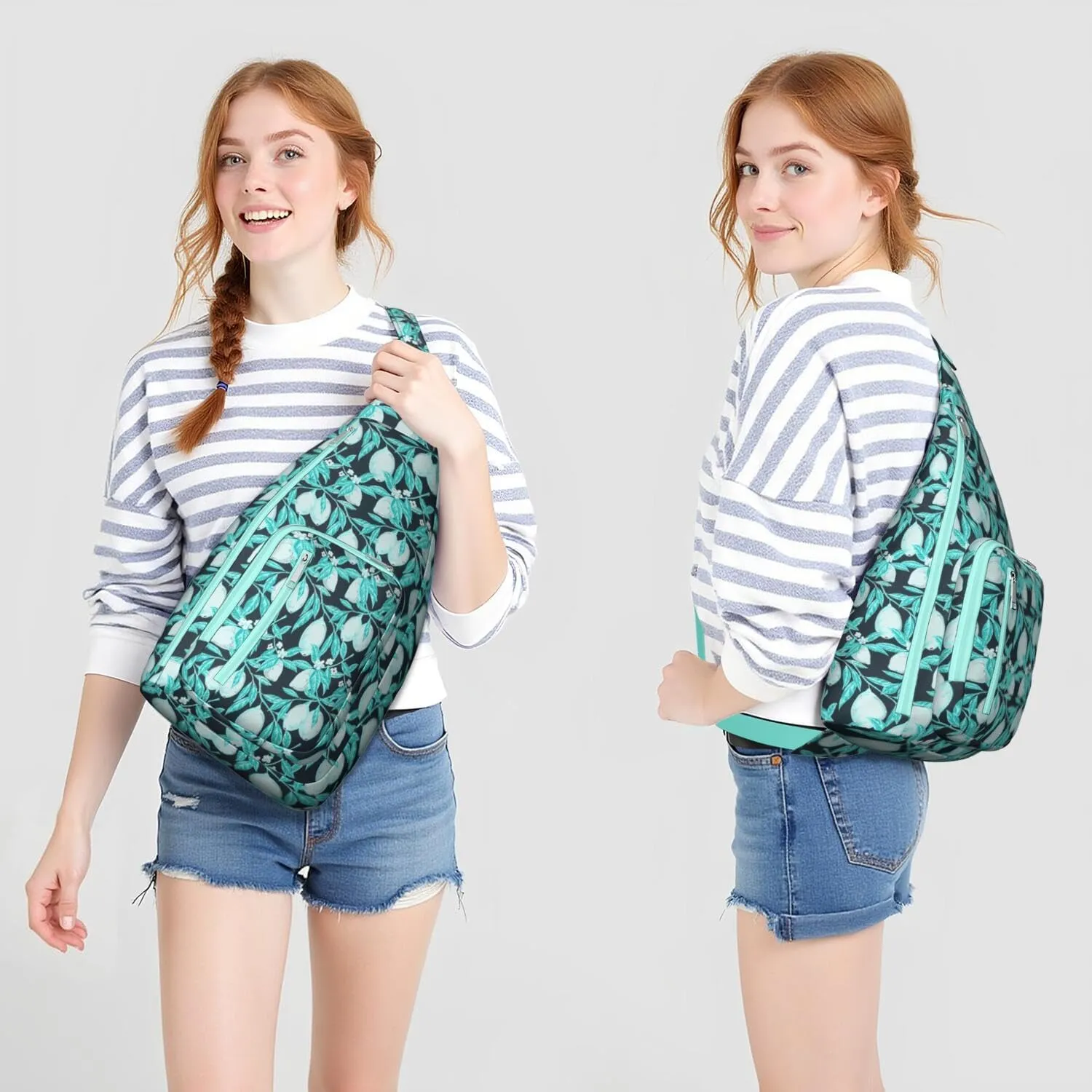 Shoulder Sling Crossbody Casual Chest Bag For Travel Sports Running,Backpack for Men & Women Lightweight Sports BagCrossbody Concealed Carry,Lemon Shoulder Bag Waterproof Chest Bag