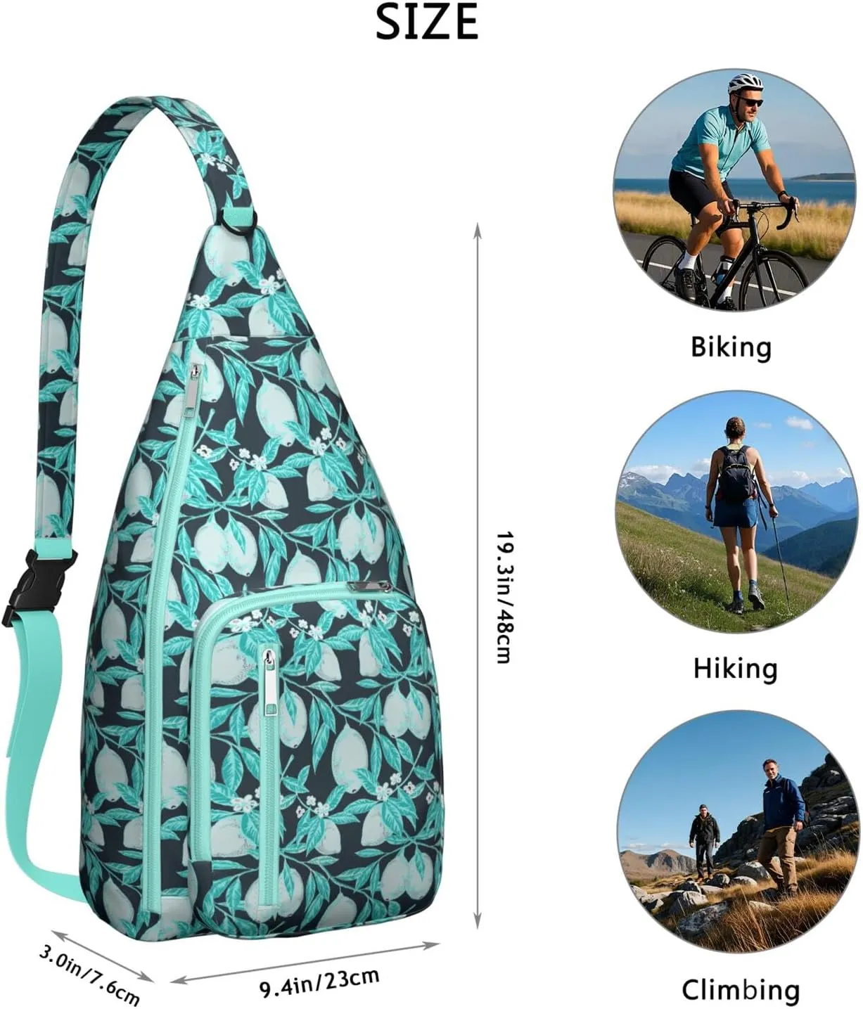Shoulder Sling Crossbody Casual Chest Bag For Travel Sports Running,Backpack for Men & Women Lightweight Sports BagCrossbody Concealed Carry,Lemon Shoulder Bag Waterproof Chest Bag