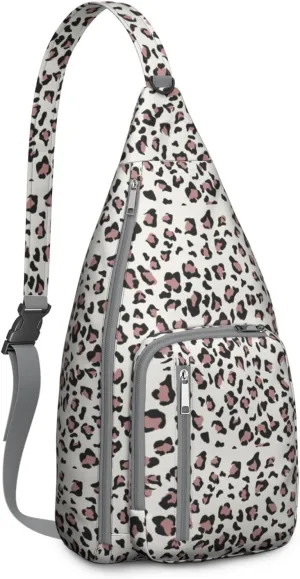Shoulder Sling Crossbody Casual Chest Bag For Travel Sports Running,Backpack for Men & Women Lightweight Sports BagCrossbody Concealed Carry,Leopard Shoulder Bag Waterproof Chest Bag