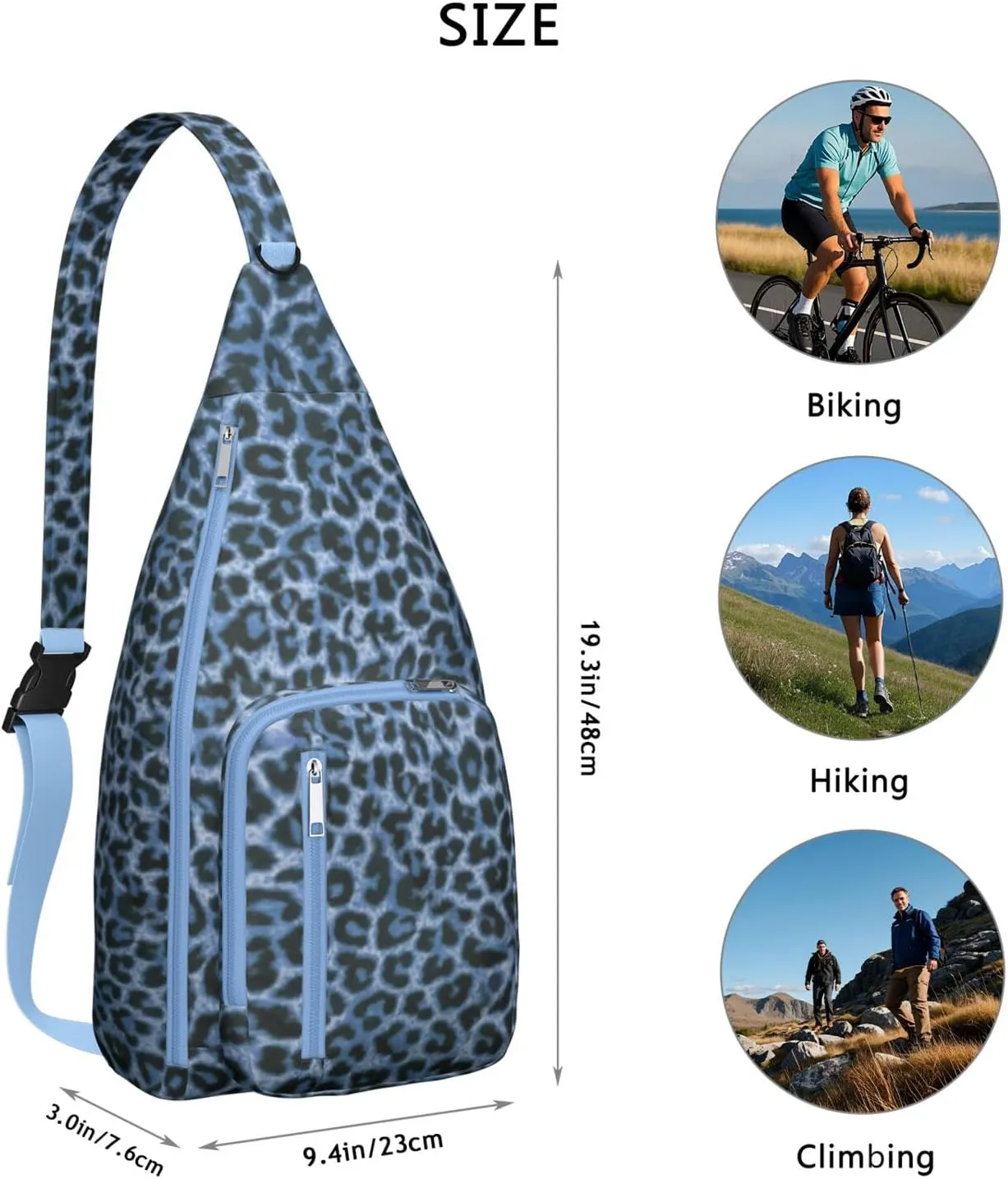 Shoulder Sling Crossbody Casual Chest Bag For Travel Sports Running,Backpack for Men & Women Lightweight Sports BagCrossbody Concealed Carry,Leopard Shoulder Bag Waterproof Chest Bag