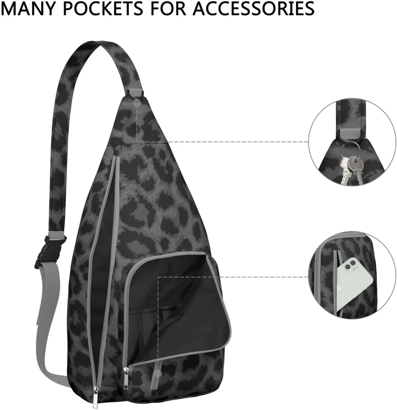 Shoulder Sling Crossbody Casual Chest Bag For Travel Sports Running,Backpack for Men & Women Lightweight Sports BagCrossbody Concealed Carry,Leopard Shoulder Bag Waterproof Chest Bag