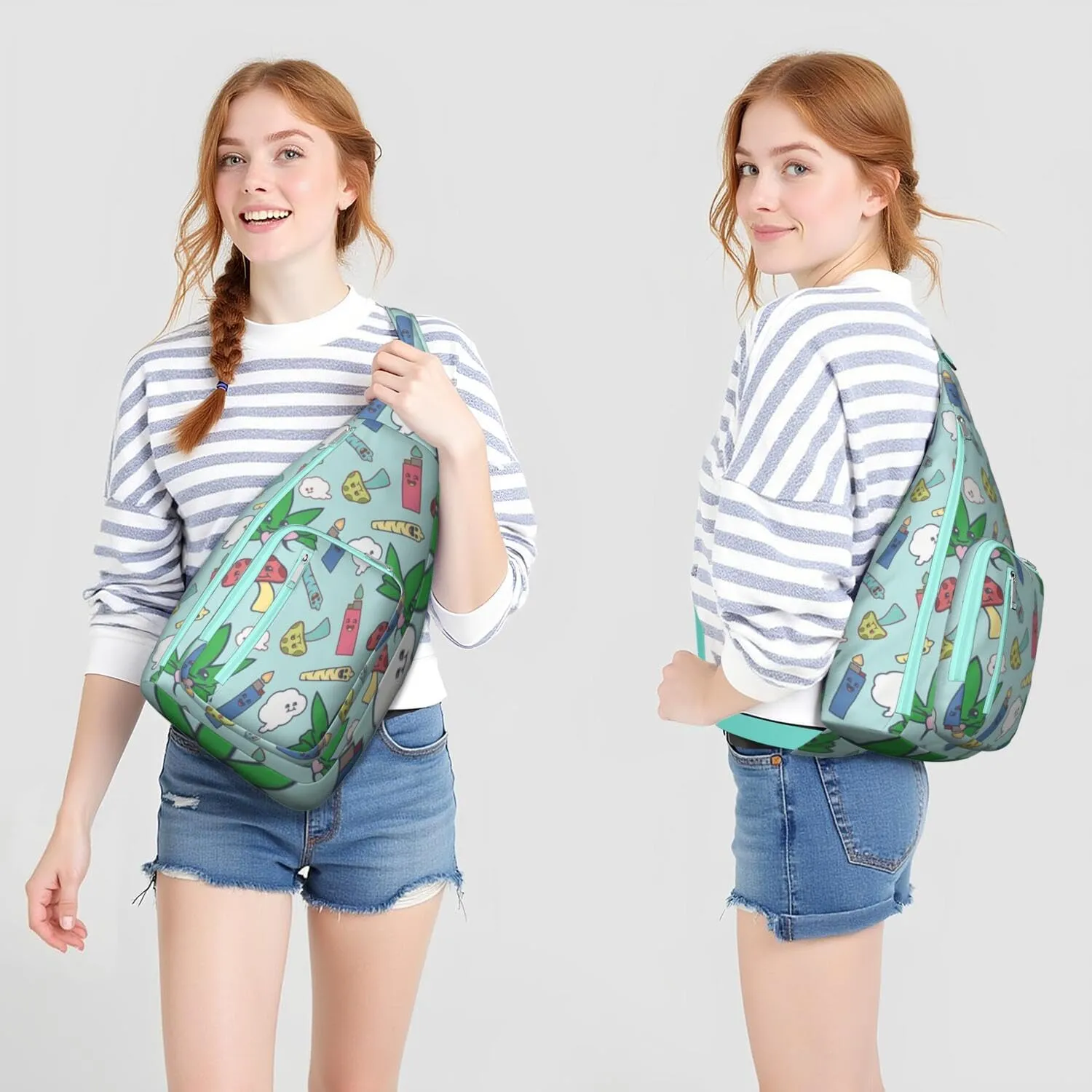 Shoulder Sling Crossbody Casual Chest Bag For Travel Sports Running,Backpack for Men & Women Lightweight Sports BagCrossbody Concealed Carry,Marijuana Leaf Shoulder Bag Waterproof Chest Bag