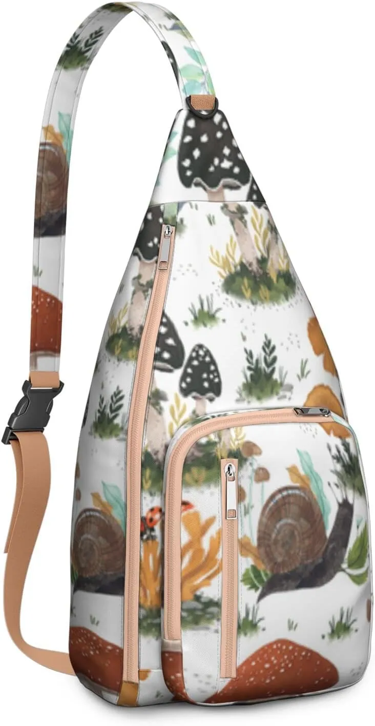 Shoulder Sling Crossbody Casual Chest Bag For Travel Sports Running,Backpack for Men & Women Lightweight Sports BagCrossbody Concealed Carry,Mushroom Shoulder Bag Waterproof Chest Bag