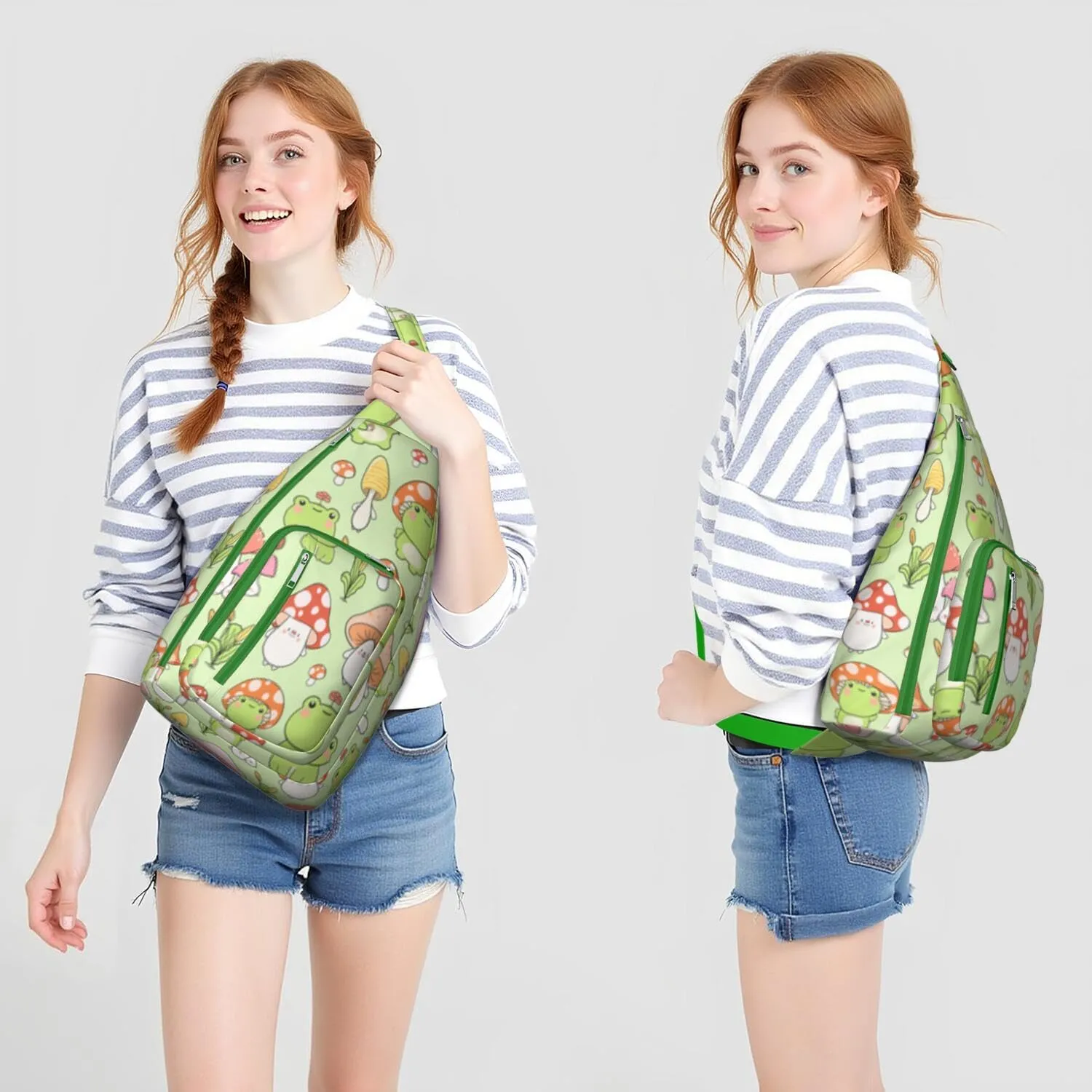 Shoulder Sling Crossbody Casual Chest Bag For Travel Sports Running,Backpack for Men & Women Lightweight Sports BagCrossbody Concealed Carry,Mushroom Shoulder Bag Waterproof Chest Bag