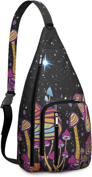 Shoulder Sling Crossbody Casual Chest Bag For Travel Sports Running,Backpack for Men & Women Lightweight Sports BagCrossbody Concealed Carry,Mushroom Shoulder Bag Waterproof Chest Bag