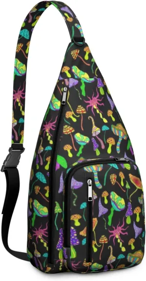 Shoulder Sling Crossbody Casual Chest Bag For Travel Sports Running,Backpack for Men & Women Lightweight Sports BagCrossbody Concealed Carry,Mushroom Shoulder Bag Waterproof Chest Bag