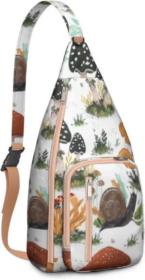 Shoulder Sling Crossbody Casual Chest Bag For Travel Sports Running,Backpack for Men & Women Lightweight Sports BagCrossbody Concealed Carry,Mushroom Shoulder Bag Waterproof Chest Bag